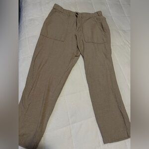 GAP Linen Utility Pants 32x30 Tan Casual Summer Lightweight